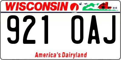 WI license plate 921OAJ