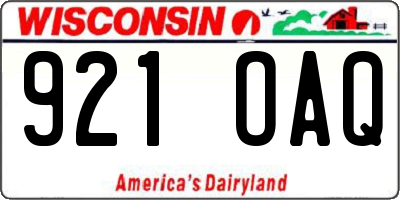WI license plate 921OAQ