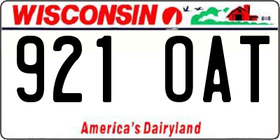 WI license plate 921OAT