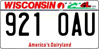 WI license plate 921OAU