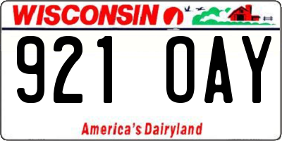 WI license plate 921OAY