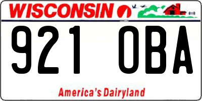 WI license plate 921OBA
