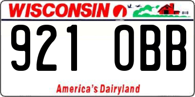 WI license plate 921OBB