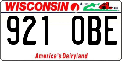 WI license plate 921OBE