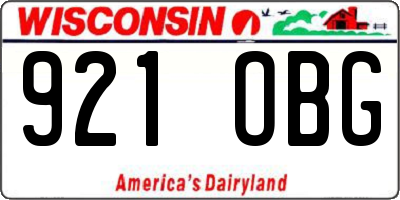 WI license plate 921OBG