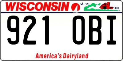 WI license plate 921OBI