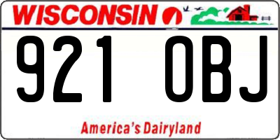 WI license plate 921OBJ