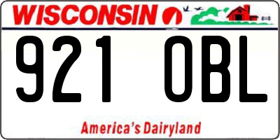 WI license plate 921OBL