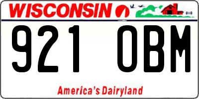 WI license plate 921OBM