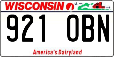 WI license plate 921OBN