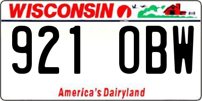 WI license plate 921OBW