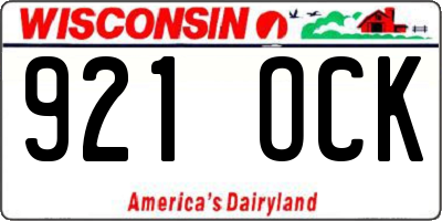 WI license plate 921OCK