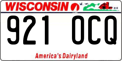WI license plate 921OCQ