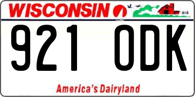 WI license plate 921ODK