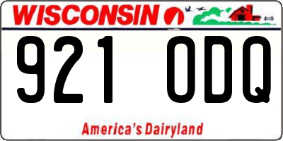 WI license plate 921ODQ