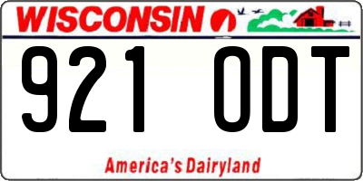 WI license plate 921ODT