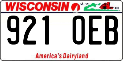 WI license plate 921OEB