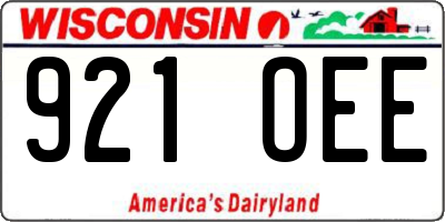 WI license plate 921OEE