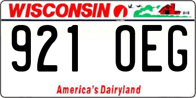 WI license plate 921OEG