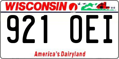 WI license plate 921OEI
