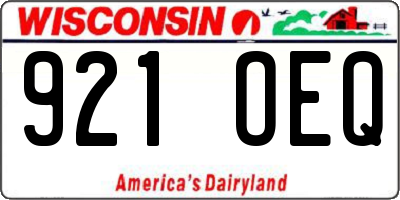 WI license plate 921OEQ