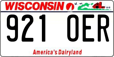 WI license plate 921OER