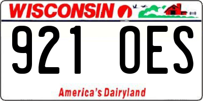 WI license plate 921OES