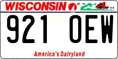 WI license plate 921OEW