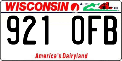WI license plate 921OFB