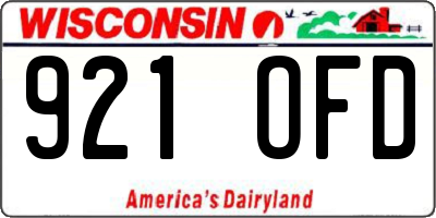 WI license plate 921OFD