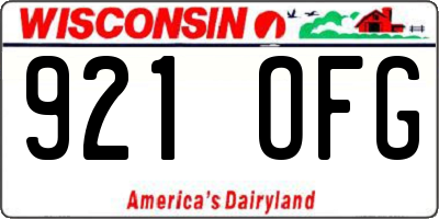 WI license plate 921OFG