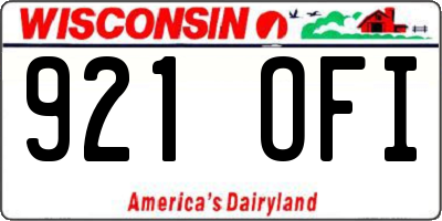 WI license plate 921OFI