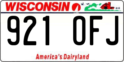 WI license plate 921OFJ
