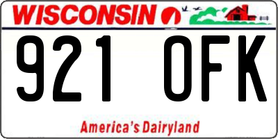 WI license plate 921OFK