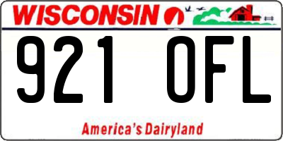 WI license plate 921OFL