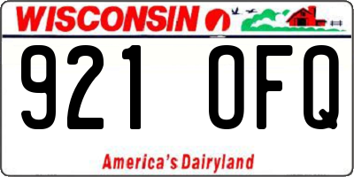 WI license plate 921OFQ