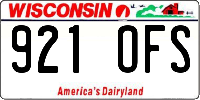WI license plate 921OFS