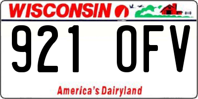 WI license plate 921OFV
