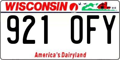 WI license plate 921OFY