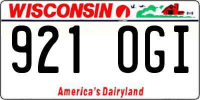 WI license plate 921OGI