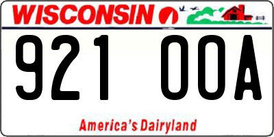 WI license plate 921OOA