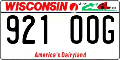 WI license plate 921OOG