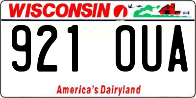 WI license plate 921OUA