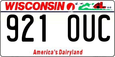 WI license plate 921OUC