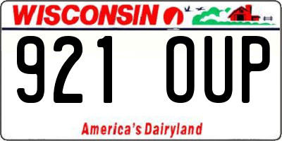 WI license plate 921OUP