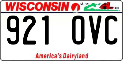 WI license plate 921OVC