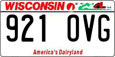 WI license plate 921OVG