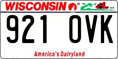 WI license plate 921OVK