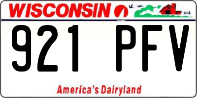 WI license plate 921PFV