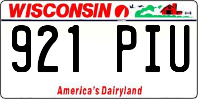 WI license plate 921PIU